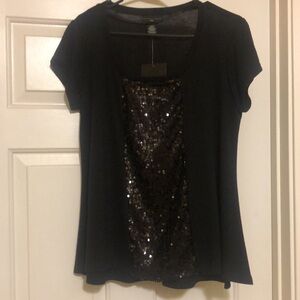 Aeropostale Petite Sequin/ Knit Top